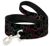 Buckle Down Dl-w31374 Mud Flap Fille W/étoile Outline Noir/Multi Couleur Pet Leash, 4 'Long - 2,5 cm de Large
