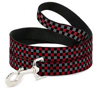 Buckle Down Dl-w31387 Mini Checker Noir/Gris/3 Rouge Laisse pour Animal Domestique, 4 'Long - 2,5 cm de Large