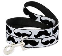 Buckle Down Dl-w31398 Multi Moustaches Sketch Blanc/Noir pour Animal Domestique Leash, 4 'Long - 2,5 cm de Large