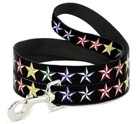 Buckle Down Dl-w31404 Nautique étoile Noir/Multi Couleur Pet Leash, 4 'Long - 2,5 cm de Large