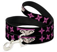 Buckle Down Dl-w31423 Ninja étoile Noir/Rose pour Animal Domestique Leash, 4 'Long - 2,5 cm de Large