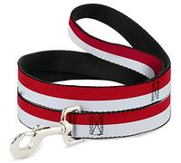 Buckle Down Dl-w31437 North Carolina Drapeau à Rayures Rouge/Blanc pour Animal Domestique Leash, 4 'Long - 2,5 cm de Large