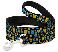 Buckle Down Dl-w31524-w Chouettes Noir/Multi Neon Pet Leash, 4 'Long - 3,8 cm de Large