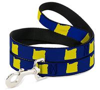Buckle Down Dl-w31558 Oregon State Silhouette Bleu/Jaune Pet Leash, 4 'Long - 2,5 cm de Large