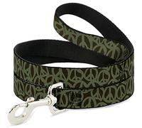 Buckle Down Dl-w31606-w Peace Marron/Vert Olive Pet Leash, 4 'Long - 3,8 cm de Large