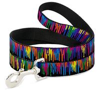 Buckle Down Dl-w31619-w Paint Drips Noir/Multi Neon Pet Leash, 4 'Long - 3,8 cm de Large