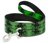 Buckle Down Dl-w31656-w Palmiers/Anneaux Verts/Noirs pour Animal Domestique Leash, 4 'Long - 3,8 cm de Large