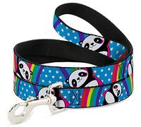 Buckle Down Dl-w31666-w Pandas & Rainbows W/étoiles Pet Leash, 4 'Long - 3,8 cm de Large