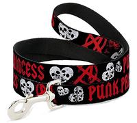 Buckle Down Dl-w31687 Punk Princesse Noir/Rouge/Blanc pour Animal Domestique Leash, 4 'Long - 2,5 cm de Large