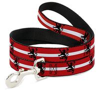 Buckle Down Dl-w31823-w Lion répétition/Rayures Rouge/Blanc/Noir pour Animal Domestique Leash, 4 'Long - 3,8 cm de Large