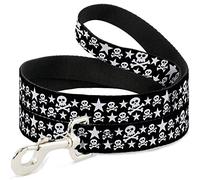 Buckle Down Dl-w31927 crânes et étoiles Noir/Blanc pour Animal Domestique Leash, 4 'Long - 2,5 cm de Large