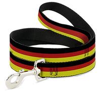 Buckle Down Dl-w31949 Rayures Noir/Rouge/Jaune Pet Leash, 4 'Long - 2,5 cm de Large