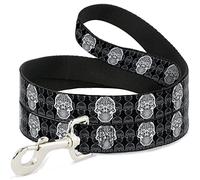 Buckle Down Dl-w31961-w Tête de Mort Candy Noir/Gris/Blanc pour Animal Domestique Leash, 4 'Long - 3,8 cm de Large