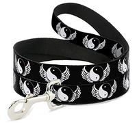 Buckle Down Dl-w32504-w Yin Yang W/Ailes Noir/Blanc pour Animal Domestique Leash, 4 'Long - 3,8 cm de Large
