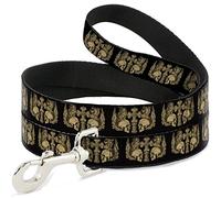 Buckle Down Dl-w32842 BD crânes W/Ailes Noir/Tan Pet Leash, 4 'Long - 2,5 cm de Large