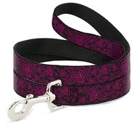 Buckle Down Dl-w32853 BD Logo Noir/Fuchsia Diffuse Pet Leash, 4 'Long - 2,5 cm de Large