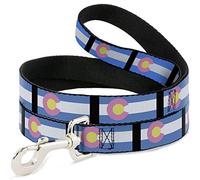 Buckle Down Dl-w32978 Colorado Drapeaux Pastel Pet Leash, 4 'Long - 2,5 cm de Large