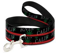 Buckle Down Dl-w32987 California/Pot de Fleurs en Forme de Feuille Noir/Rouge/Vert/Blanc pour Animal Domestique Leash, 4 'Long - 2,5 cm de Large