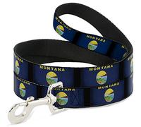 Buckle Down Dl-w33907 Montana Flags2 Pet Leash, 4 'Long - 2,5 cm de Large