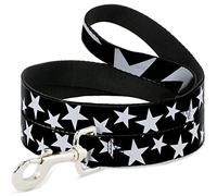 Buckle Down Dl-w33924-w Multi étoiles Noir/Blanc/Noir/Blanc Outline Pet Leash, 4 'Long - 3,8 cm de Large