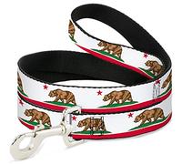 Buckle Down Dl-w35537 California Drapeau Blanc W/à Rayures Pet Leash, 4 'Long - 2,5 cm de Large