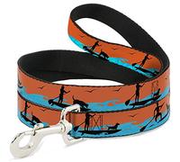 Buckle Down Dl-w37120 Sup W/Chien Orange Fluo/Blues/Noir Pet Leash, 4 'Long - 2,5 cm de Large