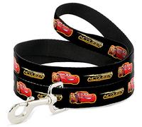 Buckle Down DL-WDY357-W Laisse pour Animaux domestiques 3 Lightning MCQUEEN Pose/Boulon Noir/Jaune, 4' L-1.5" W