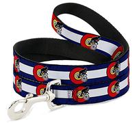 Buckle-Down Dog Leash Colorado Biker Distressed 6 Pieds de Long 0,5 Pouces de Large
