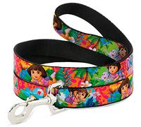 Buckle Down "Dora The Explorer Dora Poses/Floral Collage Orange/Rose Pet Leash, 6 '-1 "