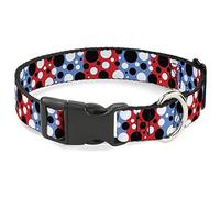 Buckle Down Dot Blocs Bleu/Rouge/Noir/Blanc Plastique Clip Collier, 3,8 cm X 13-45,7 cm/Petite