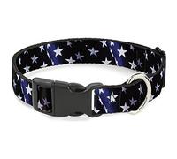 Buckle Down Drapeau américain des étoiles Bleu/Blanc Plastique Clip Collier, 2,5 cm X 11-43,2 cm/Medium