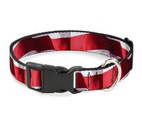 Buckle Down Drapeau américain Vives Rayures C/U Rouge/Blanc Plastique Clip Collier, 2,5 cm X 15-66 cm/L