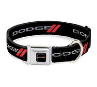 Buckle Down Droit Dodge Rhombus Full Couleur Noir/Rouge/argenté Collier de Chien