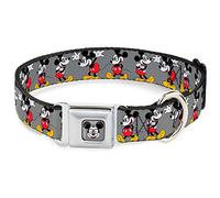 Buckle Down Dybt Mickey Mouse w/Lunettes en Couleur Gris Collier de Chien