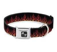 Buckle Down Flames Orange/Rouge Collier de Chien en Forme d'os, Medium/11-43,2 cm