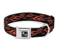 Buckle Down Flamme Orange Collier de Chien en Forme d'os, Medium/11-43,2 cm