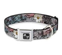 Buckle Down Fleurs avec en Filigrane Rose Collier de Chien en Forme d'os, Large Medium/16-58,4 cm