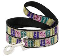 Buckle Down "Flip Flops5 C/U Sable/Multi Couleur Pet Leash, 6 'x 1/5,1 cm
