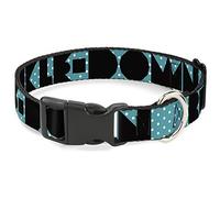 Buckle Down Formes Dot Turquoise/Blanc/Noir Plastique Clip Collier, 2,5 cm Wide-Fits 9-38,1 cm Neck-Small