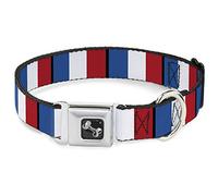 Buckle Down France Drapeaux Collier de Chien en Forme d'os, Large Medium/16-58,4 cm