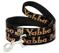 Buckle Down "Fred Face/Pose Yabba Dabba Doo Noir/Gris/Orange Pet Leash, 6 'x 1/5,1 cm