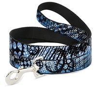 Buckle Down "Grunge Gears Bleu Pet Leash, 4 'x 1/5,1 cm