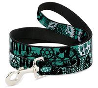 Buckle Down "Grunge Gears Vert Pet Leash, 6 'x 2,5 cm