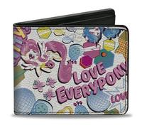 Buckle-Down Hasbro Portefeuille à deux plis en cuir vegan Motif poneys et icônes Multicolore
