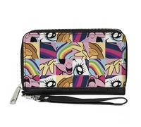 Buckle-Down Hasbro Portefeuille zippé en cuir vegan Motif My Little Pony Friendship is Magic Close Up Blocks Collage