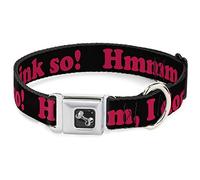 Buckle Down "Hmmm, I Don't Think So. Noir/Rose Collier de Chien en Forme d'os, Large Large/18-81,3 cm