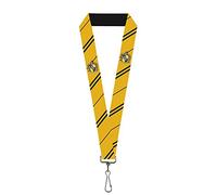Buckle-Down Homme Lanyard - 1.0" Hufflepuff Crest/Stripe Yellow/Black Cha ne de cl , Multicolore, Taille unique EU