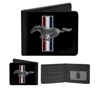 Buckle-Down Homme Wallet Ford Mustang W/Bars Logo Centered Accessoire de voyage Portefeuille double pli, Multicolore, Taille unique EU