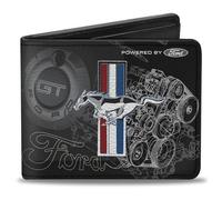 Buckle Down Homme Wallet Mustang Tri-bar Stripe/Gt Motor Blueprint Portefeuille 2 volets