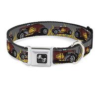 Buckle Down Hot Rod avec Flammes Collier pour Chien en Forme d'os, Medium/11-43,2 cm